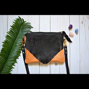 Fringe genuine leather crossbody
